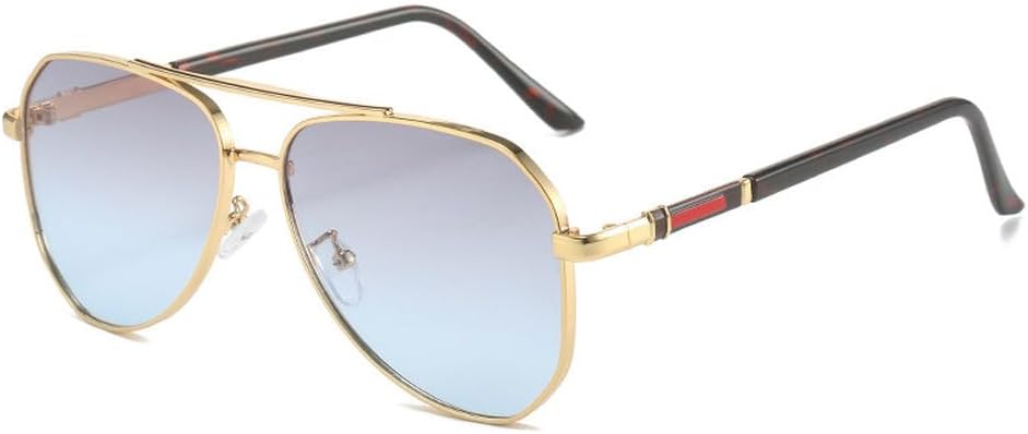 

Новые классические солнцезащитные очки 2025 года для мужчин и женщин в стиле ретро, ​​большого размера, с металлическим градиентом цвета и защитой от УФ-излучения DSXLY, C5goldblue