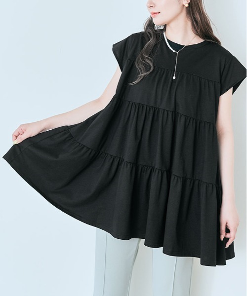 

Туника-футболка многоярусная KirakiraShop, черный