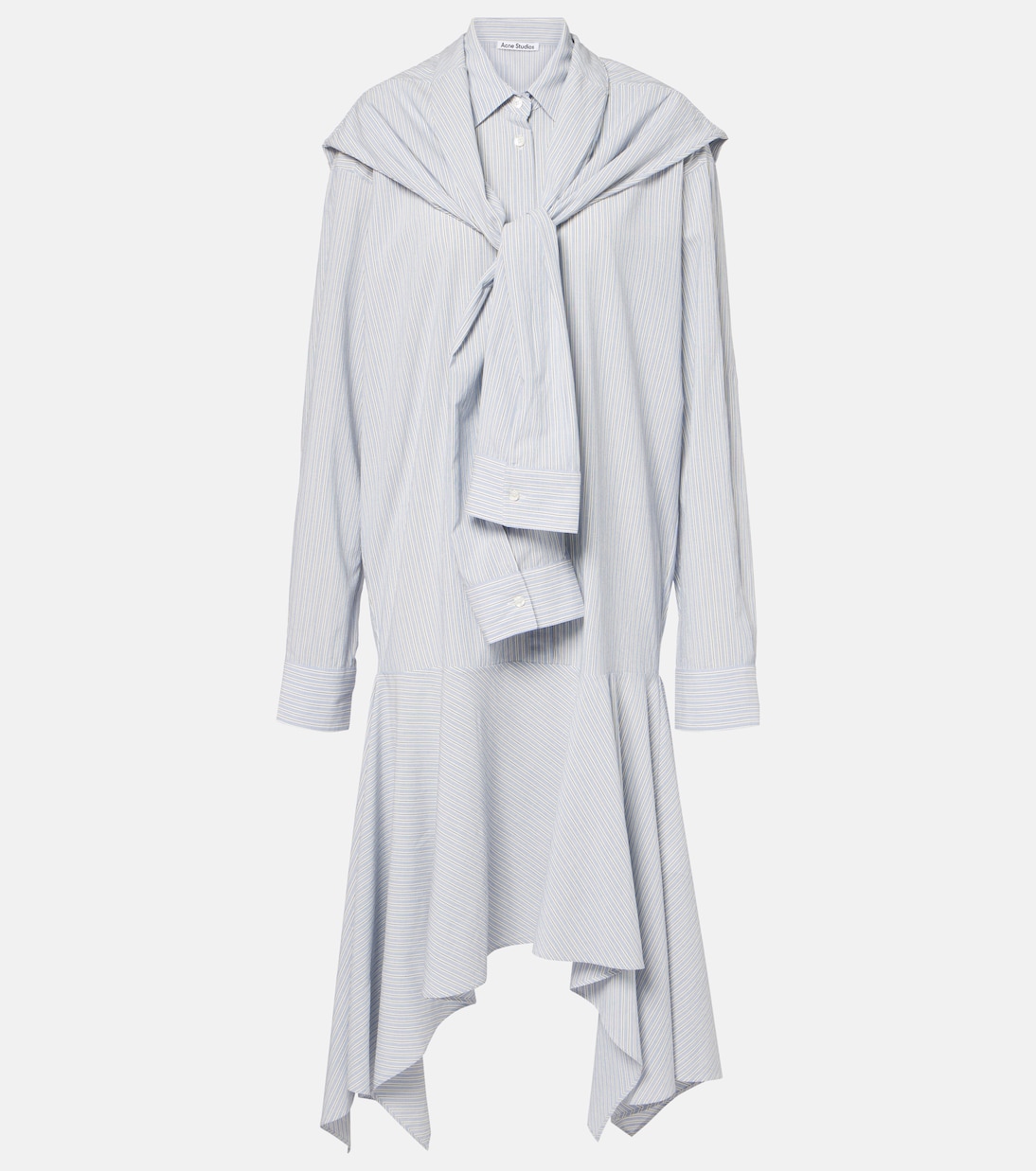 Многослойное полосатое платье-рубашка Acne Studios, Blue/White