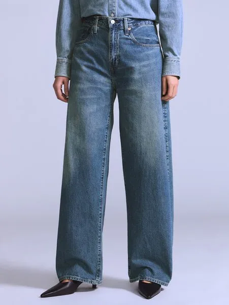 Джинсы BLUETAB Barrel Jeans, цвет Medium, цвет индиго, произведено в Японии Levi's, Medium Indigo - Worn In