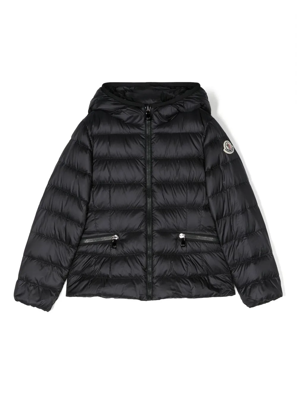 

Пуховик с капюшоном Moncler Enfant, черный