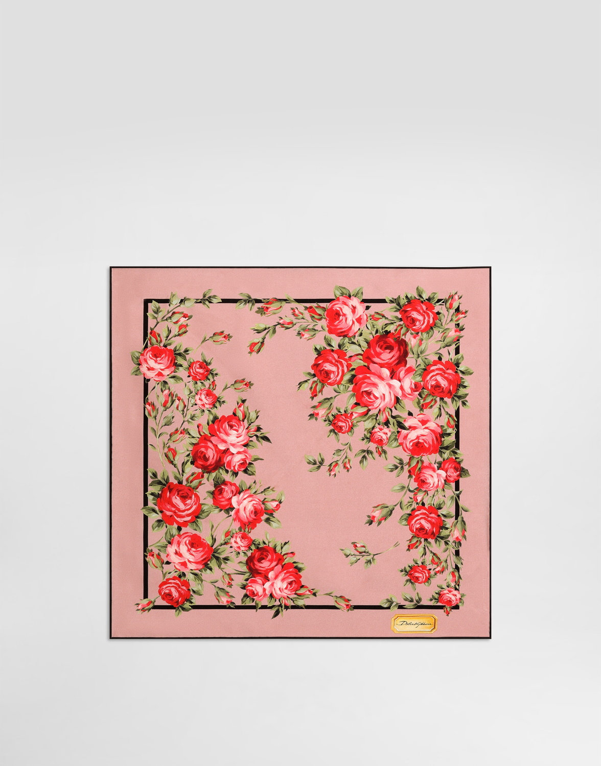 

Шелковый твилловый платок с принтом "букет роз" 50x50 DOLCE & GABBANA, мультиколор