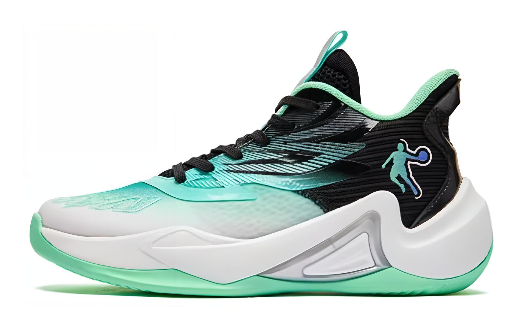 

Детские баскетбольные кроссовки с нескользящей амортизацией и износостойкостью, низкие, для подростков QIAODAN, черный/зеленый