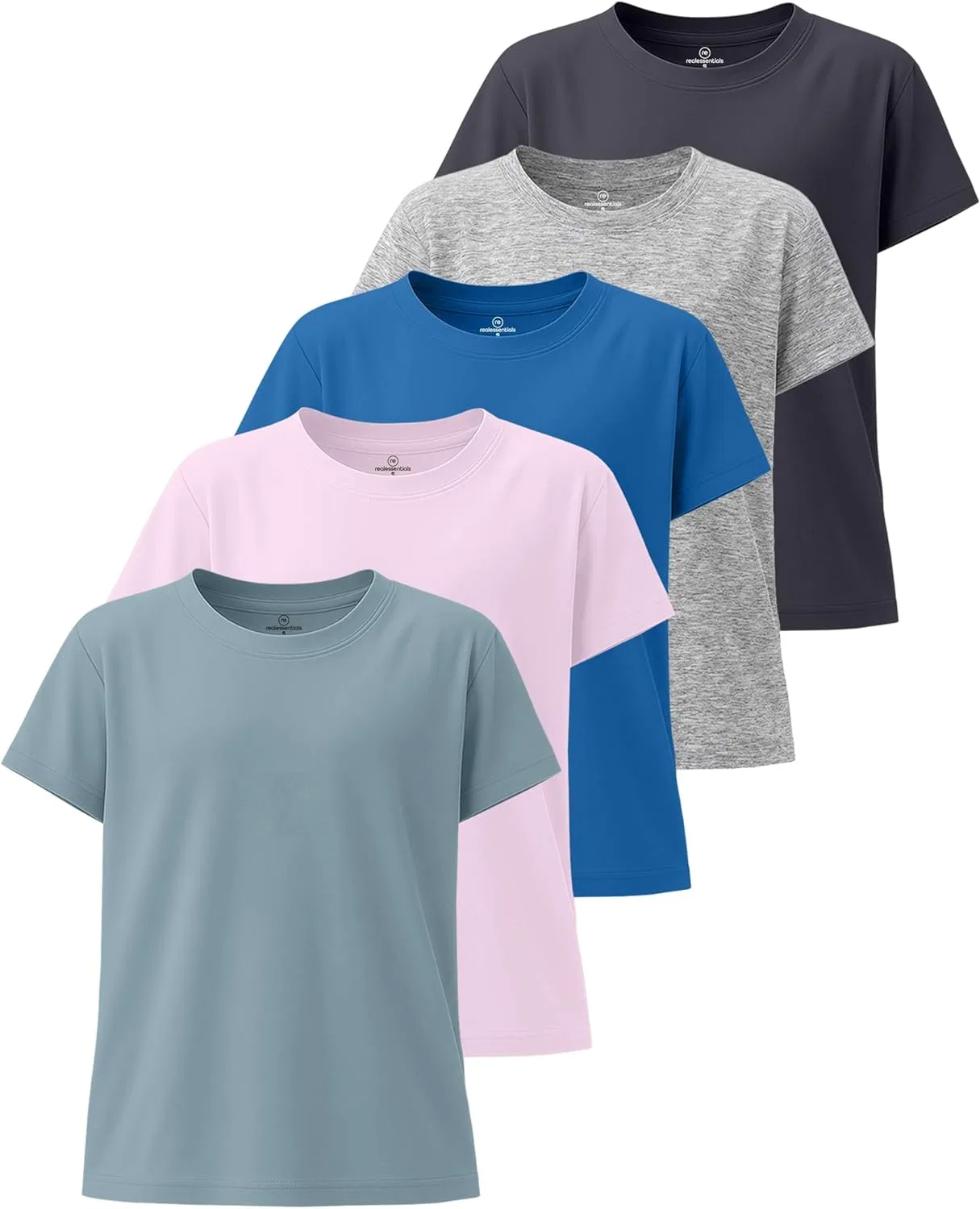 Детские футболки с коротким рукавом Real Essentials, 5 штук, Set 1