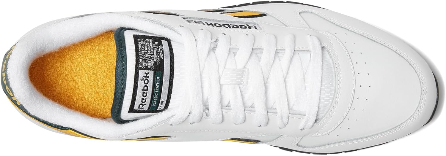 Кроссовки Reebok Classic Leather для взрослых, унисекс, белый/зеленый — фото 2