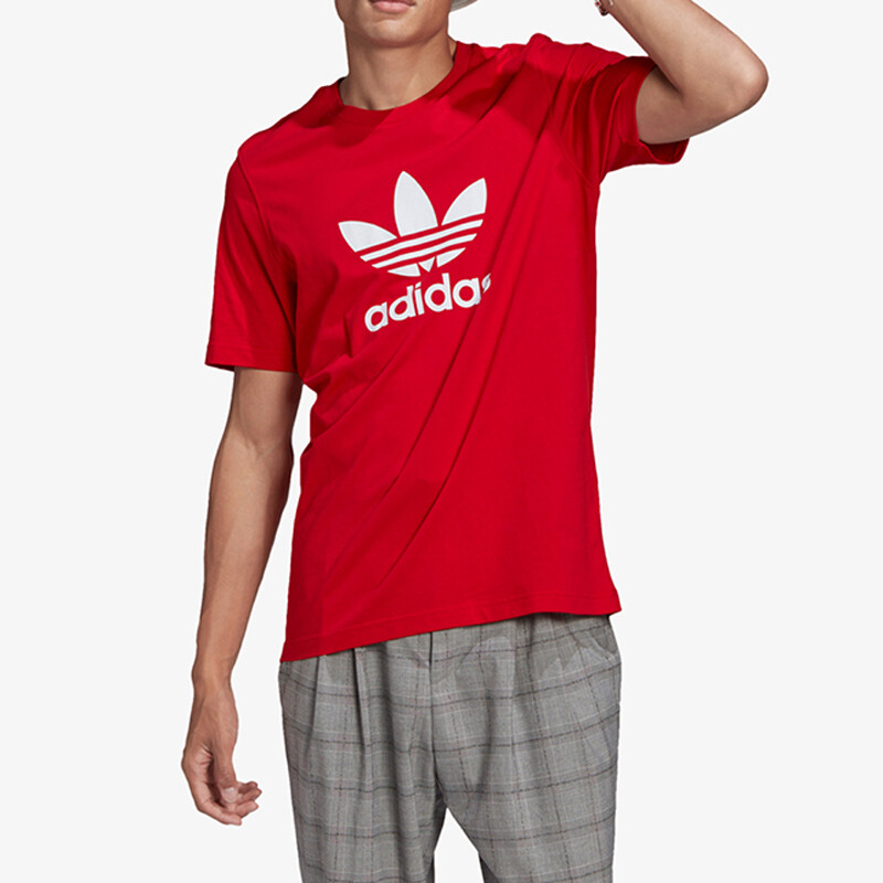 Футболка мужская красная Adidas Originals, красный — фото 3