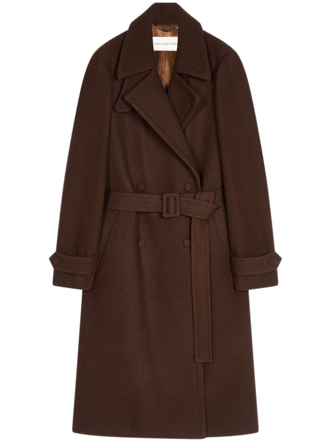 

DRIES VAN NOTEN шерстяной тренч, коричневый