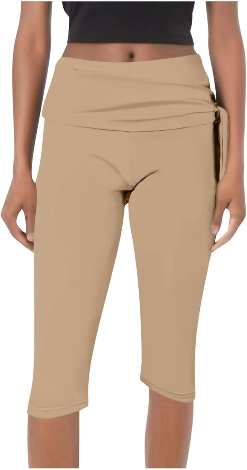 Женские капри с высокой талией, Khaki
