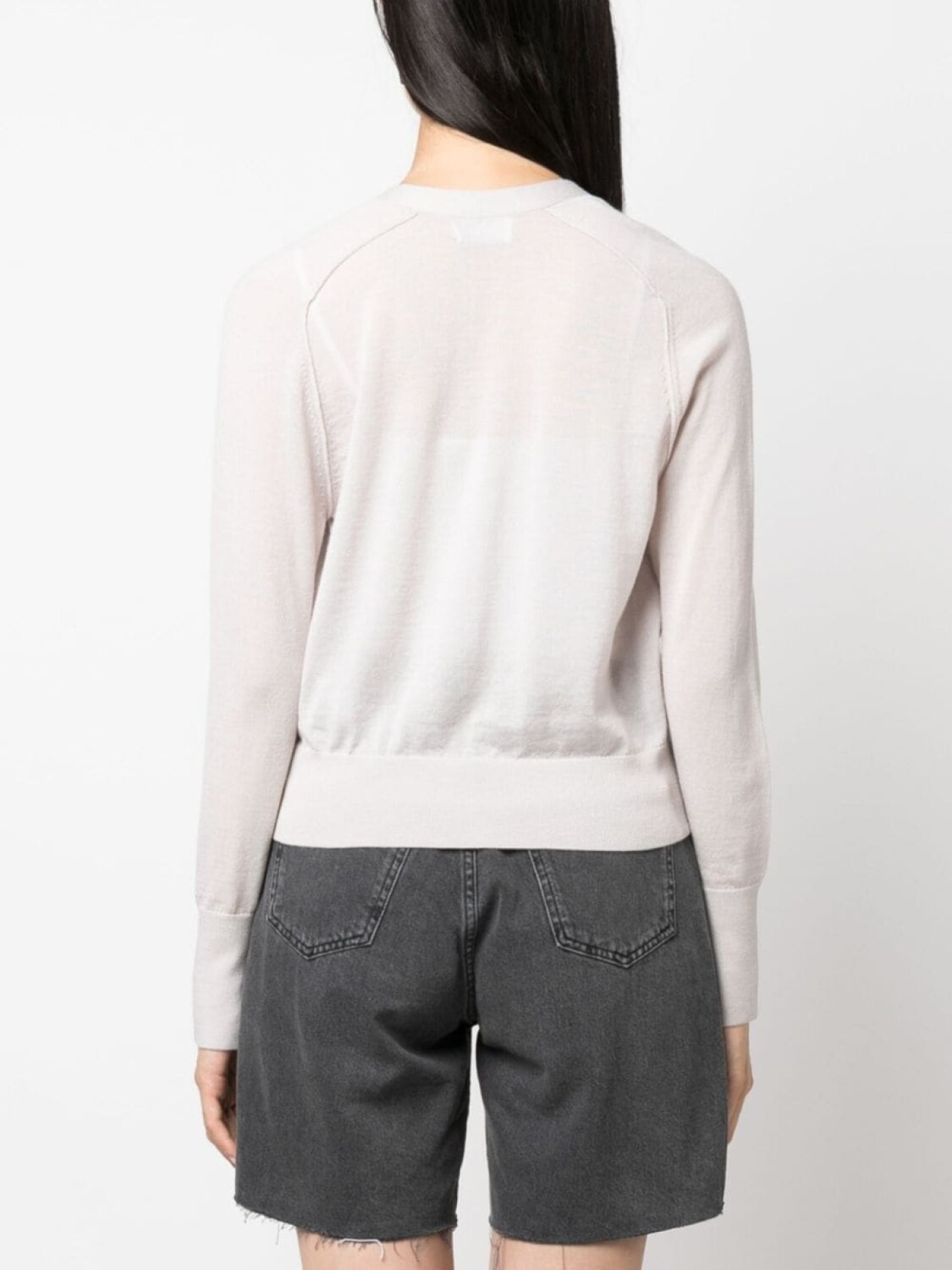 Calvin Klein шерстяной кардиган с V-образным вырезом, серый — фото 4