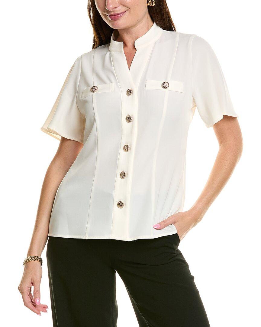 

Anne Klein Блуза с фалдами, белый