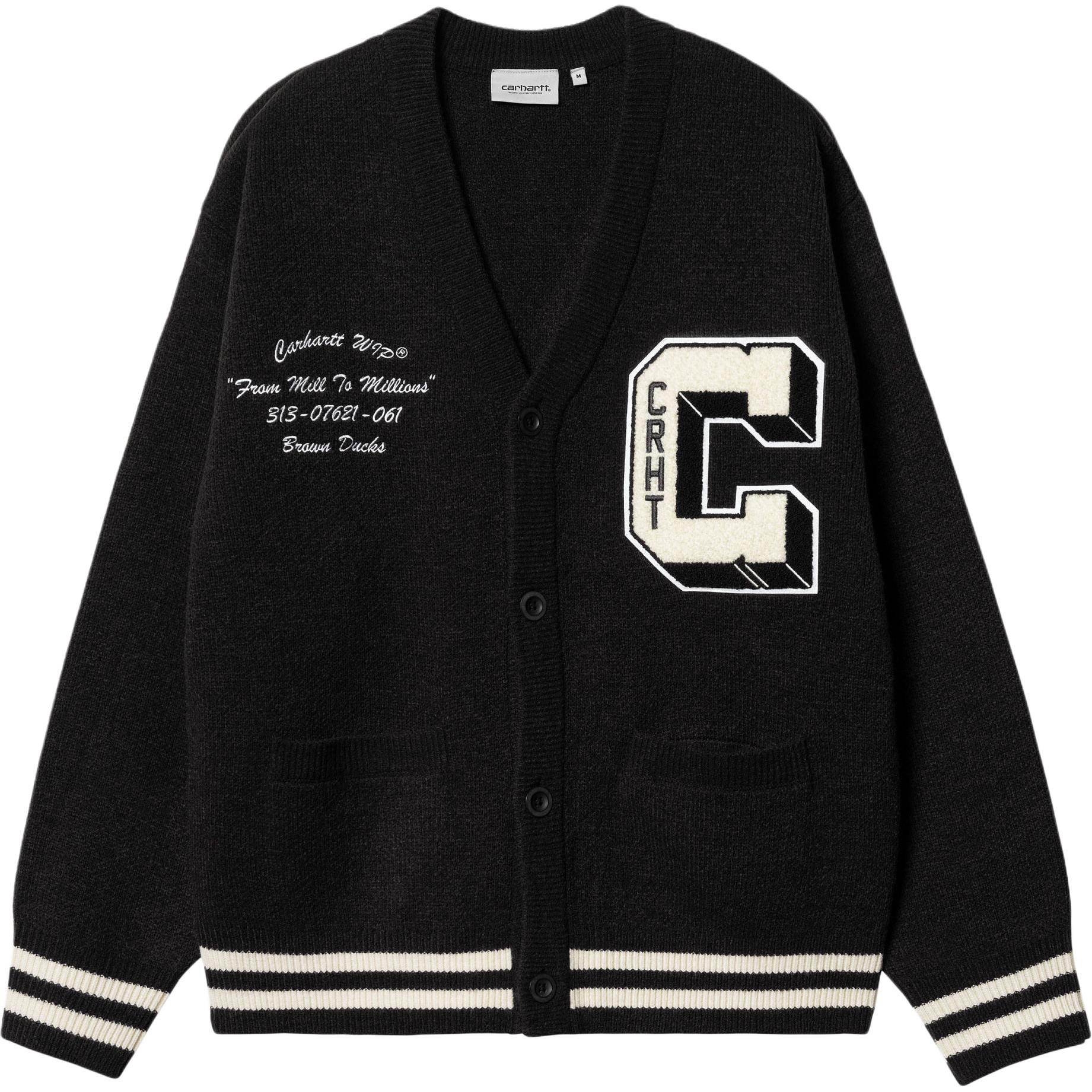 

Carhartt WIP Кардиган Brown Ducks вязаный мужской черный