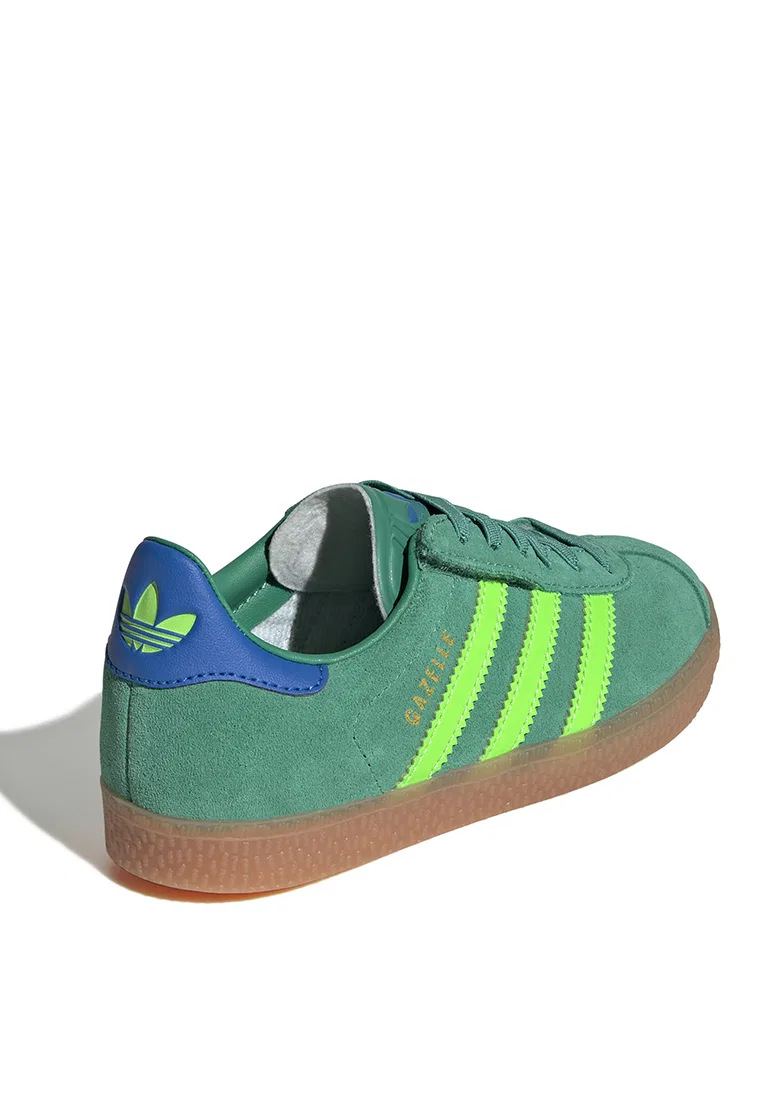 Кроссовки детские, на эластичных шнурках, Gazelle, бежевые Adidas — фото 3