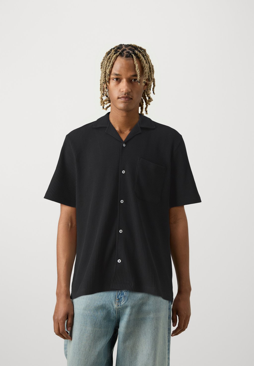 

Рубашка SLHBOXY CASPER WAFFLE Selected Homme, черный