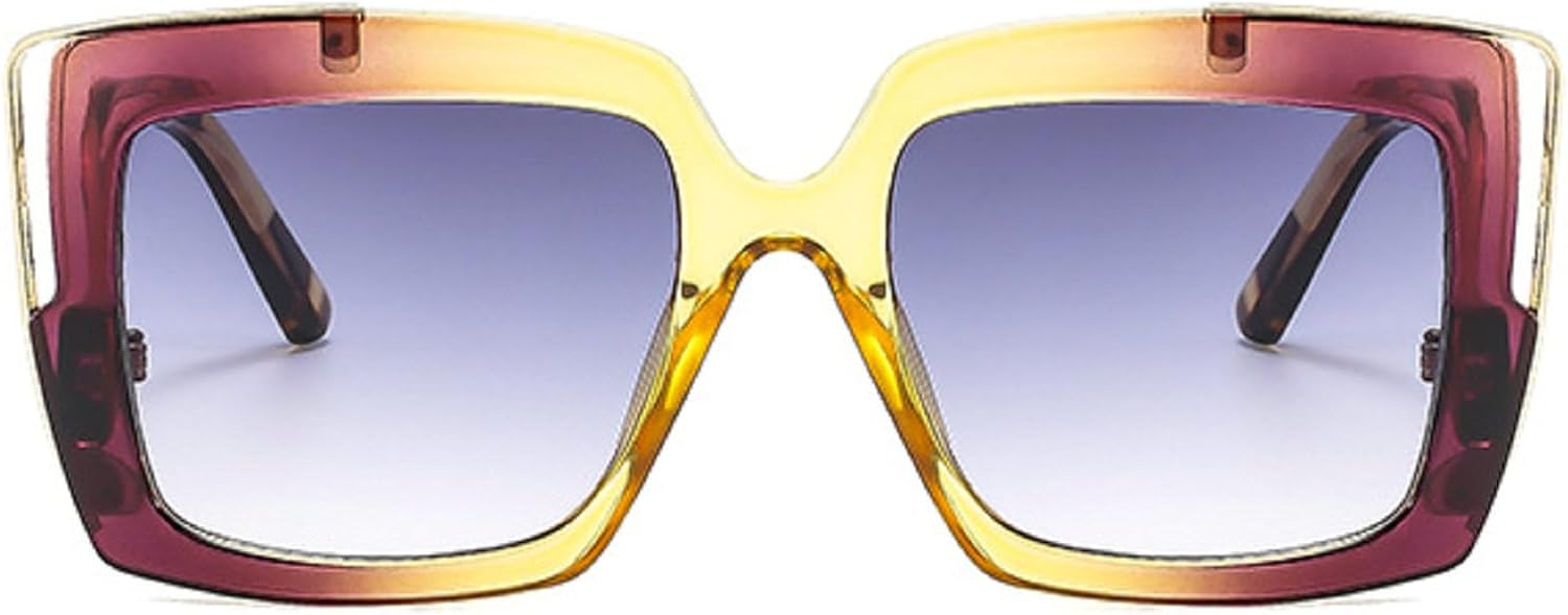 

Крупные квадратные солнцезащитные очки для женщин, модные солнцезащитные очки в толстой оправе, стильные мужские солнцезащитные очки с защитой от УФ-излучения UV400, черные mincl, Yellow