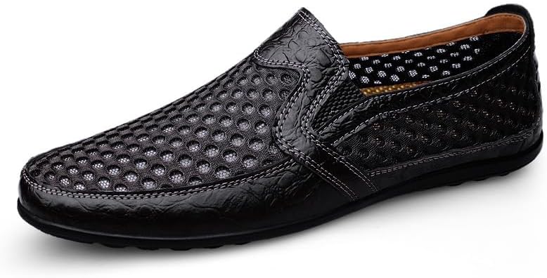 

Летние мужские повседневные туфли с легкой дышащей сеткой, мокасины без застежек, обувь на плоской подошве Waolsu, черный