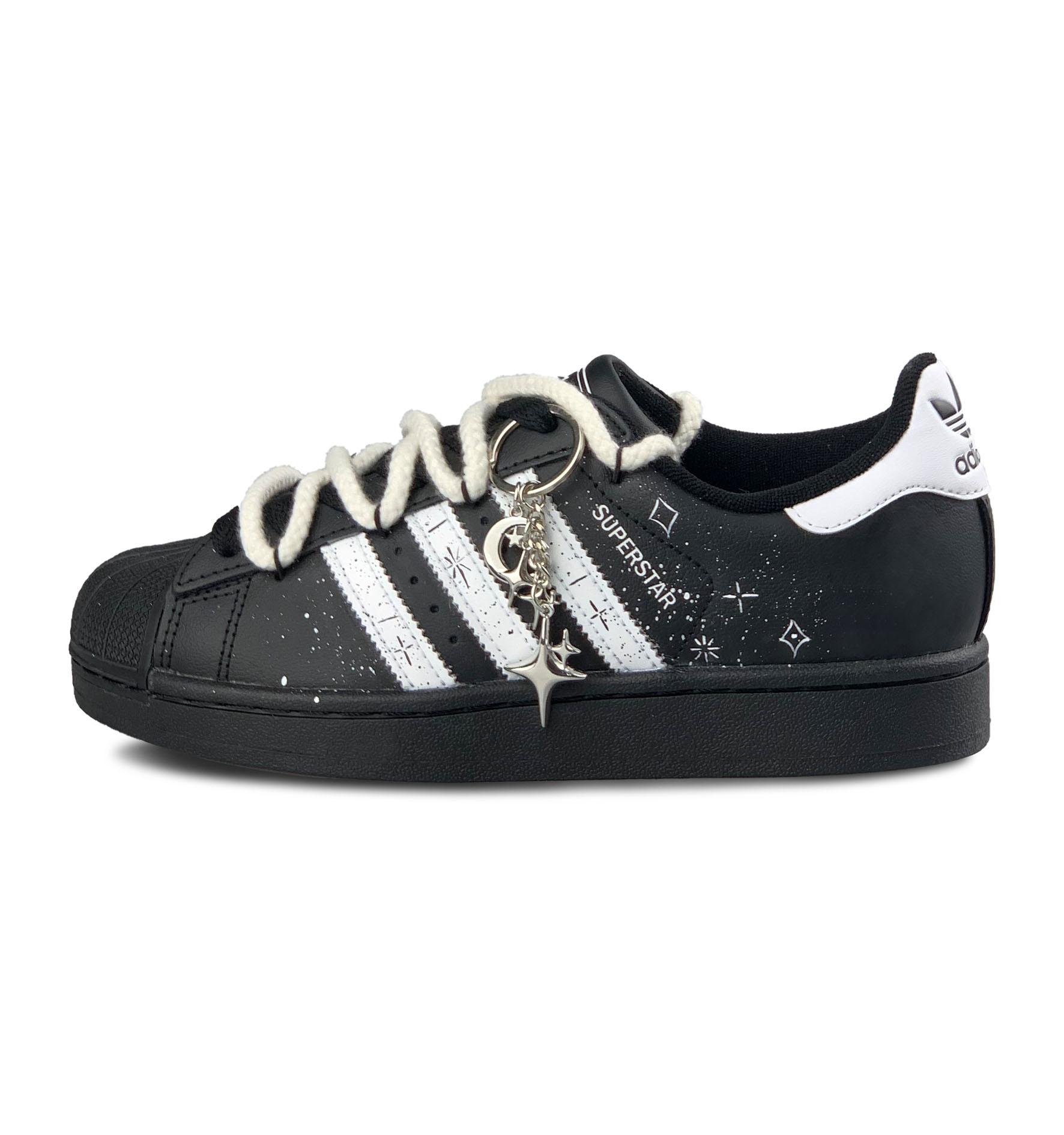 

Superstar 2 Leather Abrasion Resistant Low top Детские скейтбординговые кроссовки для подростков Adidas Originals, черный