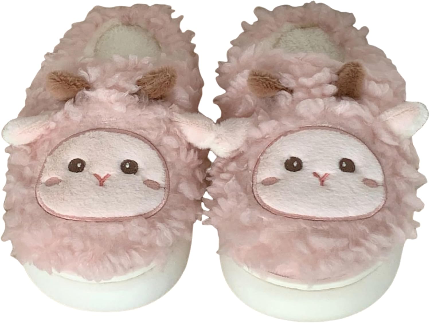 

Тапочки HengQiu с изображением овец, милые женские тапочки, теплые зимние тапочки, уютные плюшевые домашние хлопковые тапочки, розовый
