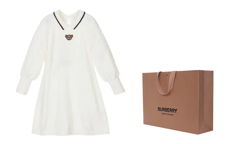 Burberry Платье FW22 White Kids'
