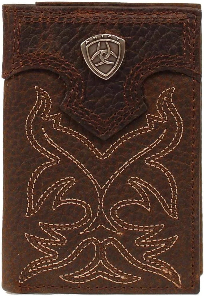 Мужские ботинки Ariat с вышивкой, трехсекционная коричневая