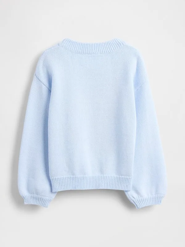 Детский и подростковый свитер с круглым вырезом и изображением снупи Gap, Serene Blue — фото 3