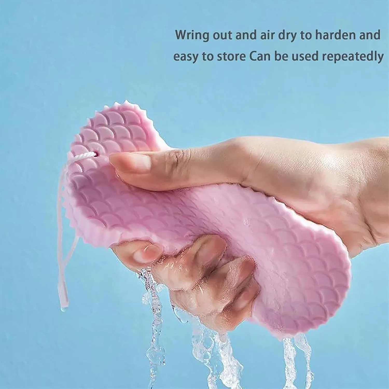 Мягкая отшелушивающая губка для тела Magic Exfoliating Bath Sponge 3D Aderpmin, Pack Of 4. — фото 4