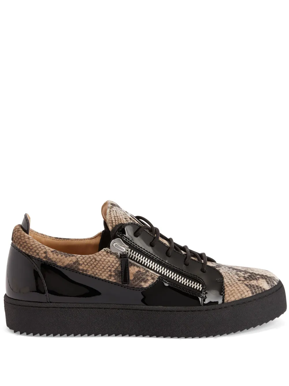 

Кеды Frankie со змеиным принтом Giuseppe Zanotti, черный