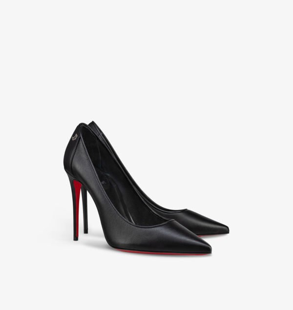Спортивные туфли-лодочки Kate 100 из кожи на каблуке Christian Louboutin, черный — фото 3