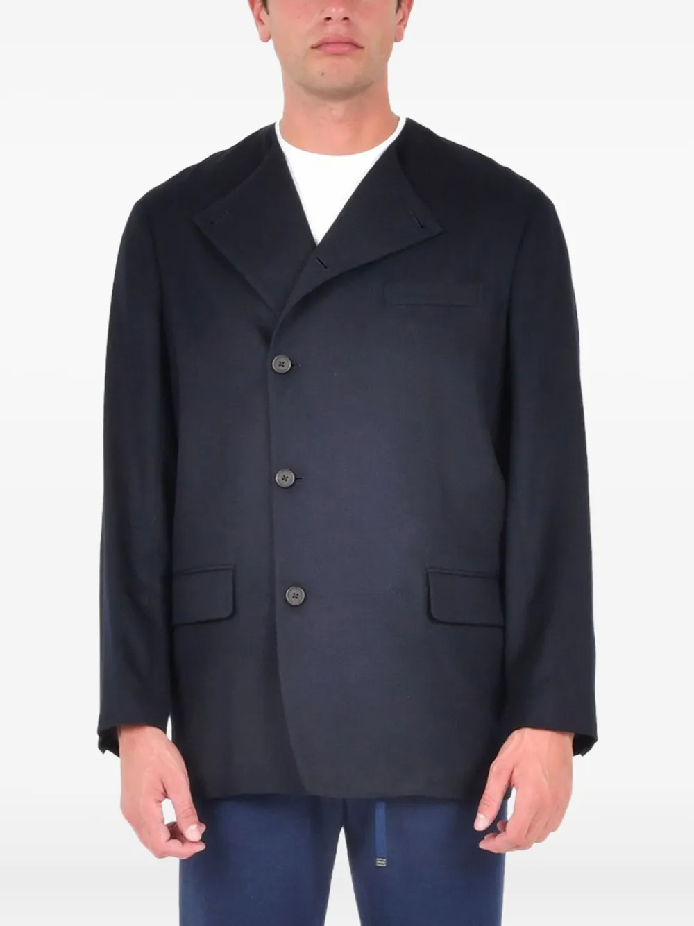 

Однобортный пиджак Emporio Armani, синий