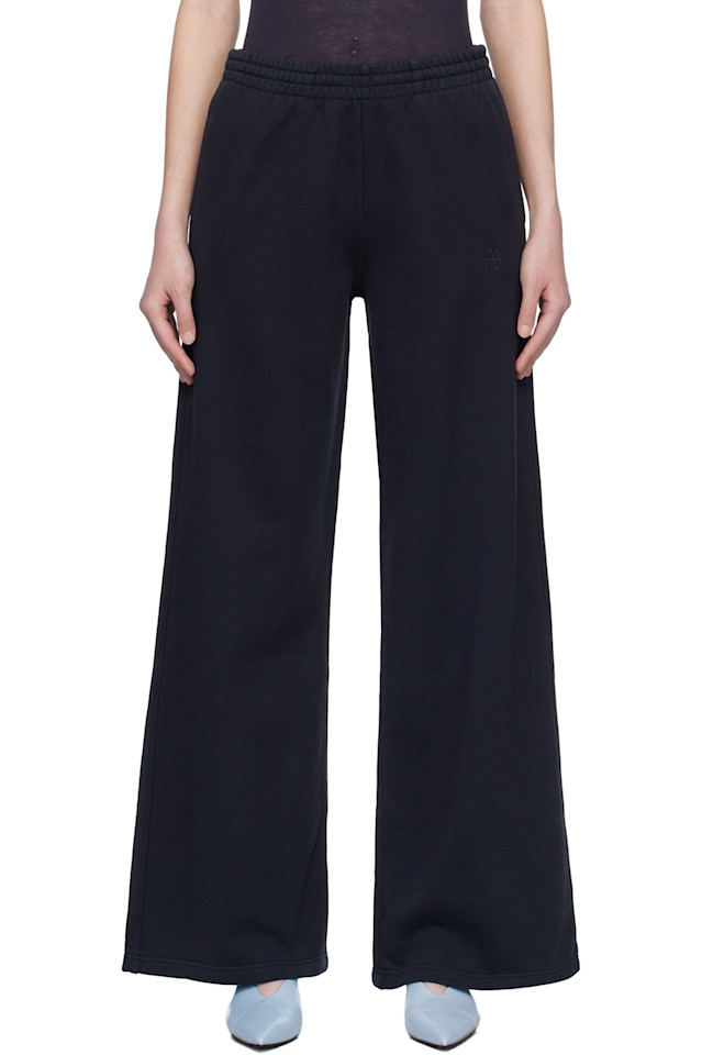 

Anine Bing Черные спортивные штаны Kacey с монограммой