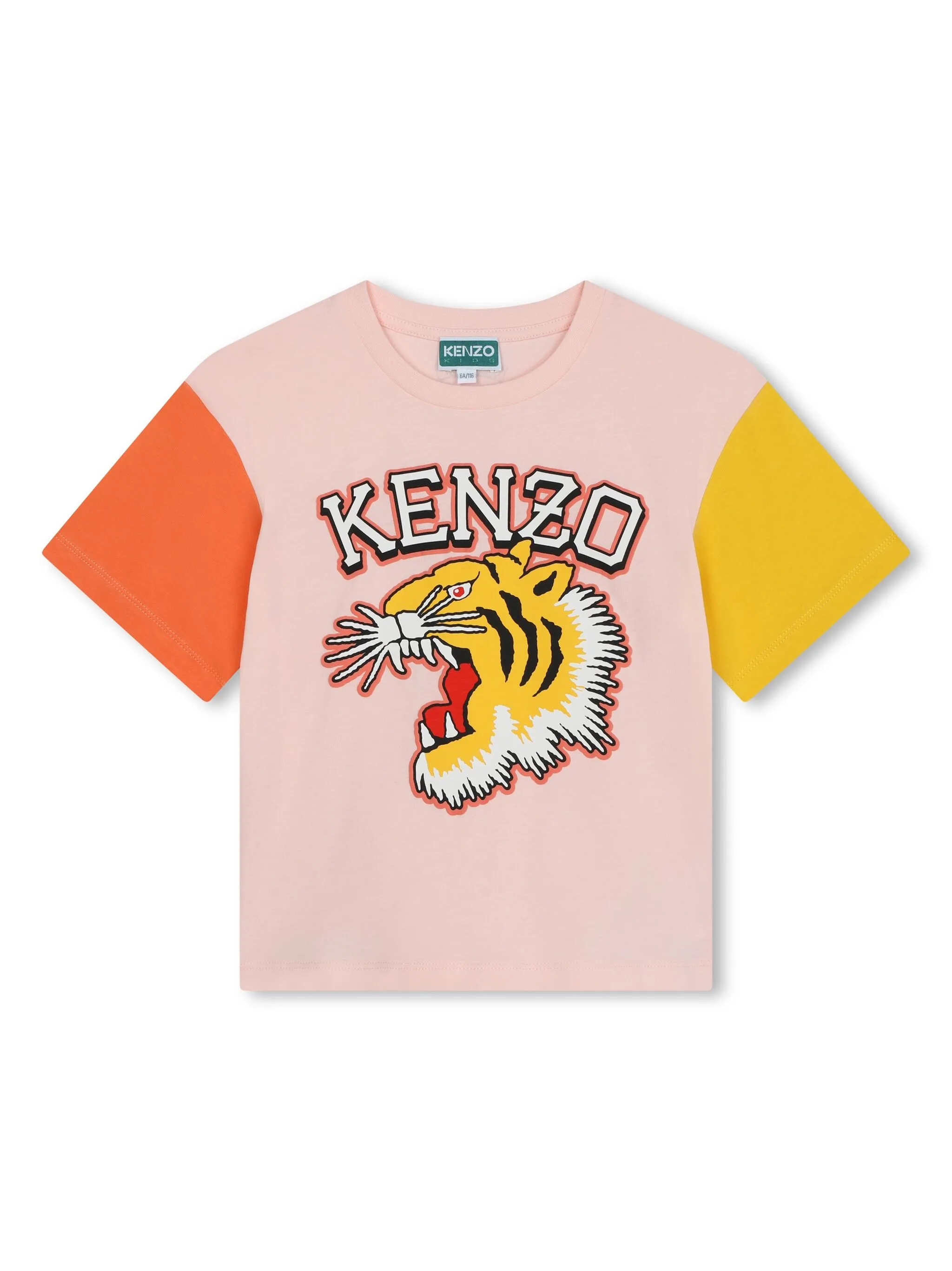 

Футболка из органического хлопка с логотипом Kenzo Kids, розовый