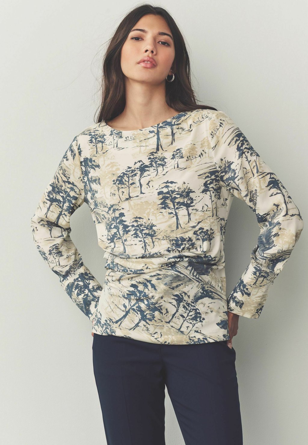 

Топ с длинными рукавами REGULAR FIT RUCHED DETAIL Next, синий
