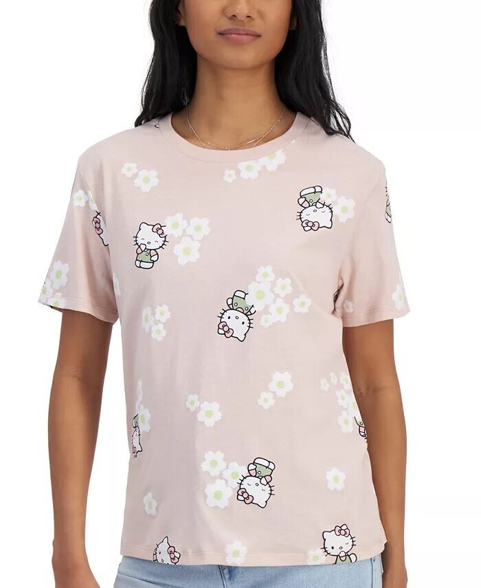 Детская футболка Hello Kitty с круглым вырезом Love Tribe, розовый — фото 3