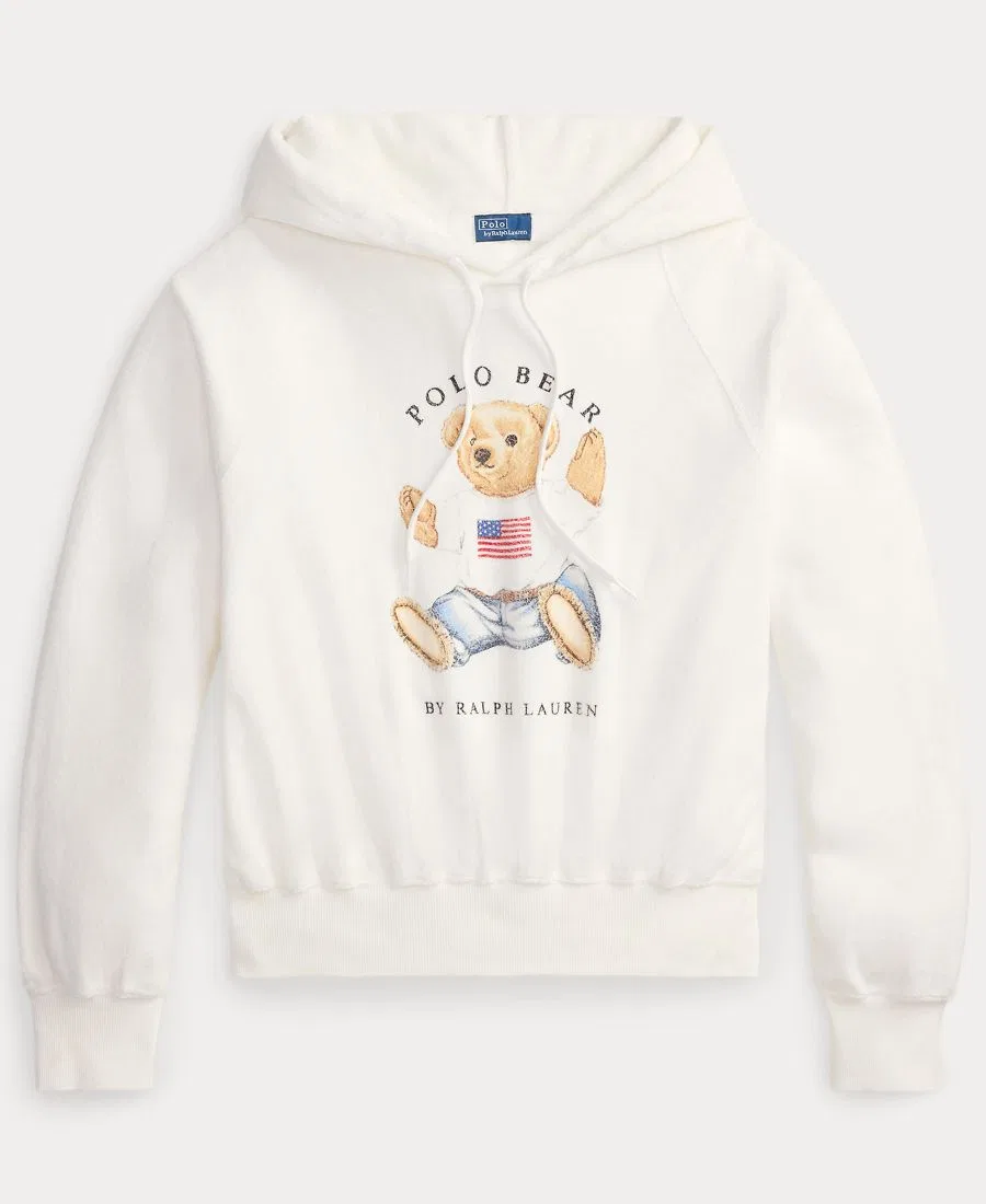 Женская толстовка с капюшоном на шнуровке и рукавами реглан Polo Ralph Lauren, белый — фото 2