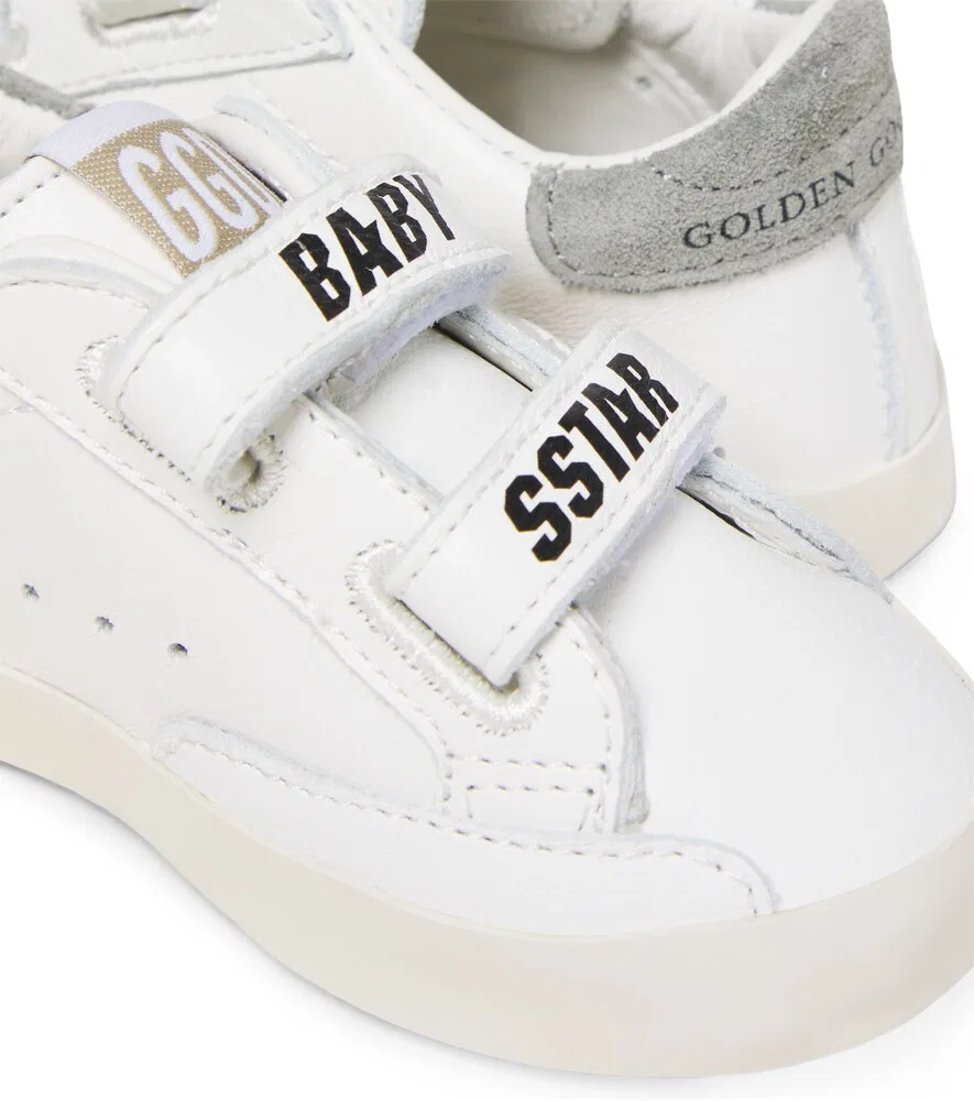 Детские кожаные кроссовки в стиле олдскул Golden Goose Kids, белый — фото 4