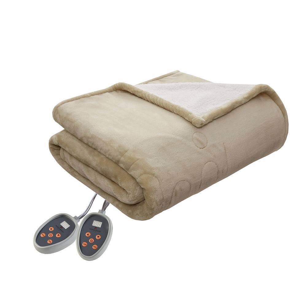 

Большое электрическое одеяло с подогревом от Woolrich Plush to Berber, цвет Tan