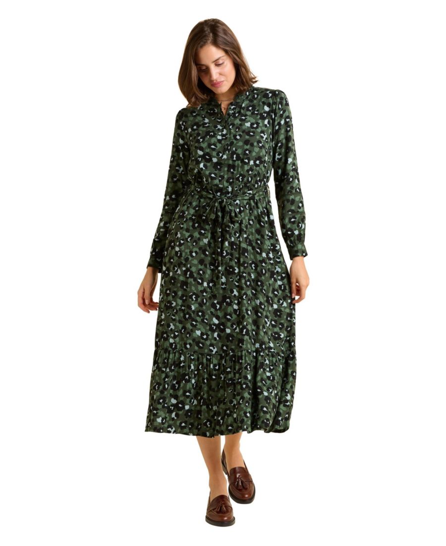 

Женское платье миди Luna с длинными рукавами и пуговицами Brakeburn, Green