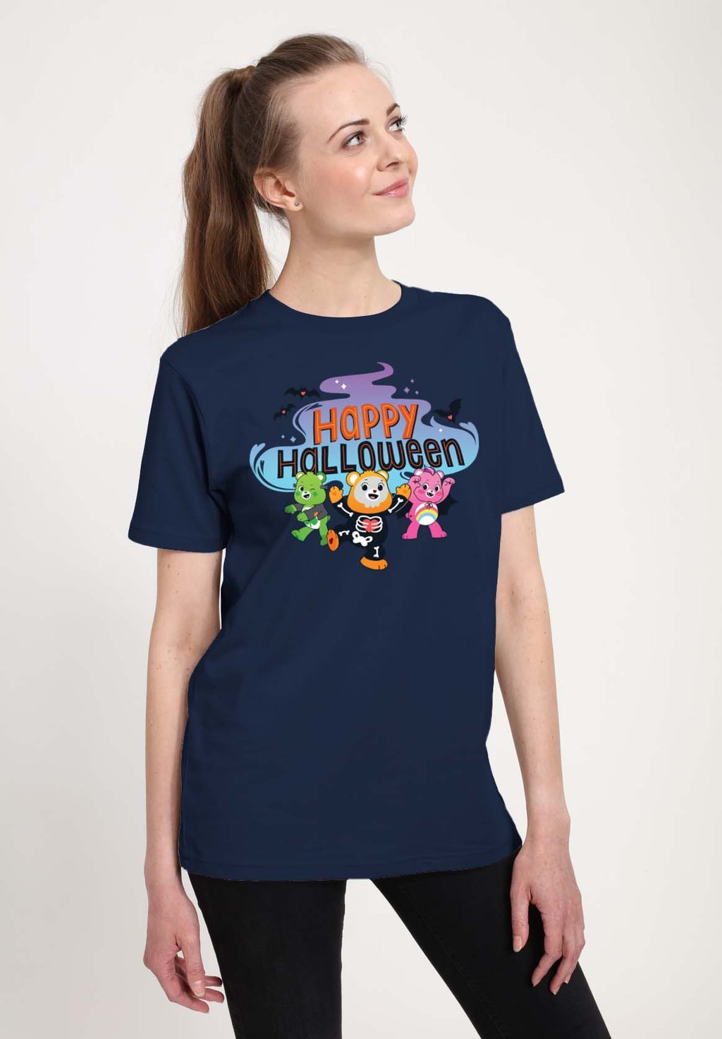 

Футболка с принтом CARE BEARS HAPPY HALLOWEEN Henry Tiger, темно-синий
