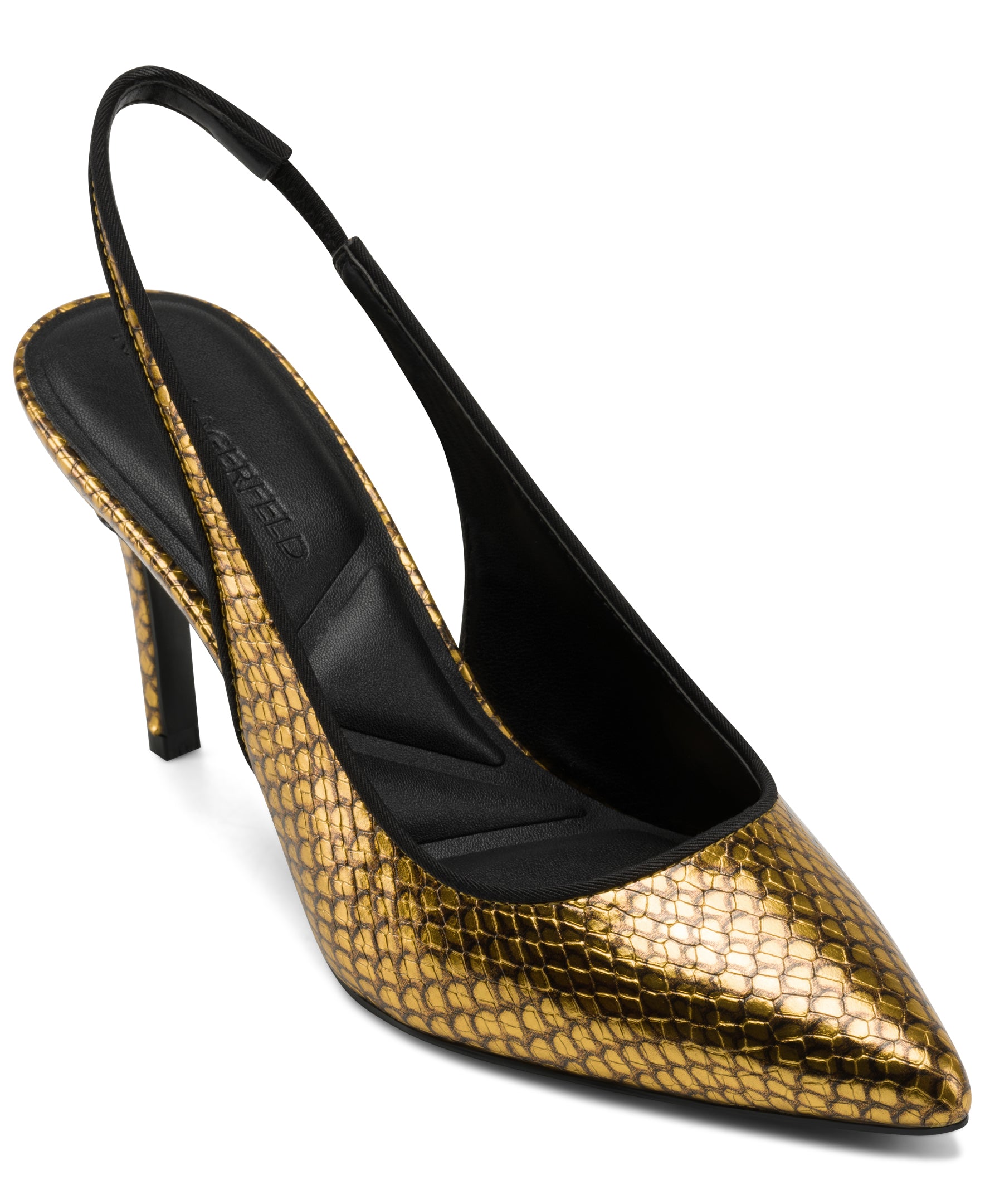Туфли-лодочки Rosalyn Slingback KARL LAGERFELD PARIS, золотой/черный