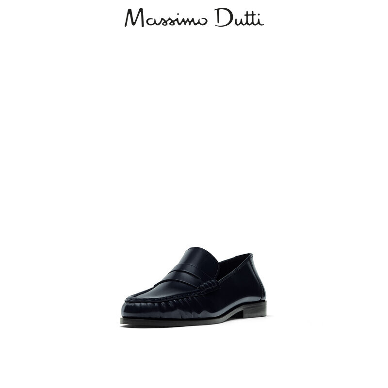 

Лоферы женские Massimo Dutti со сборками, синий