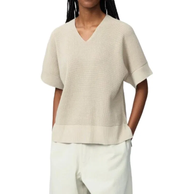 Вязаный топ UNIQLO U Collection темно-бежевый — фото 4