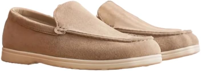 

Мужские слипоны HCHCTRY из хлопкового канваса, обувь для вождения с мягкой подошвой, дышащей подкладкой и низким каблуком, закругленным носком, для бизнесменов, бежевый