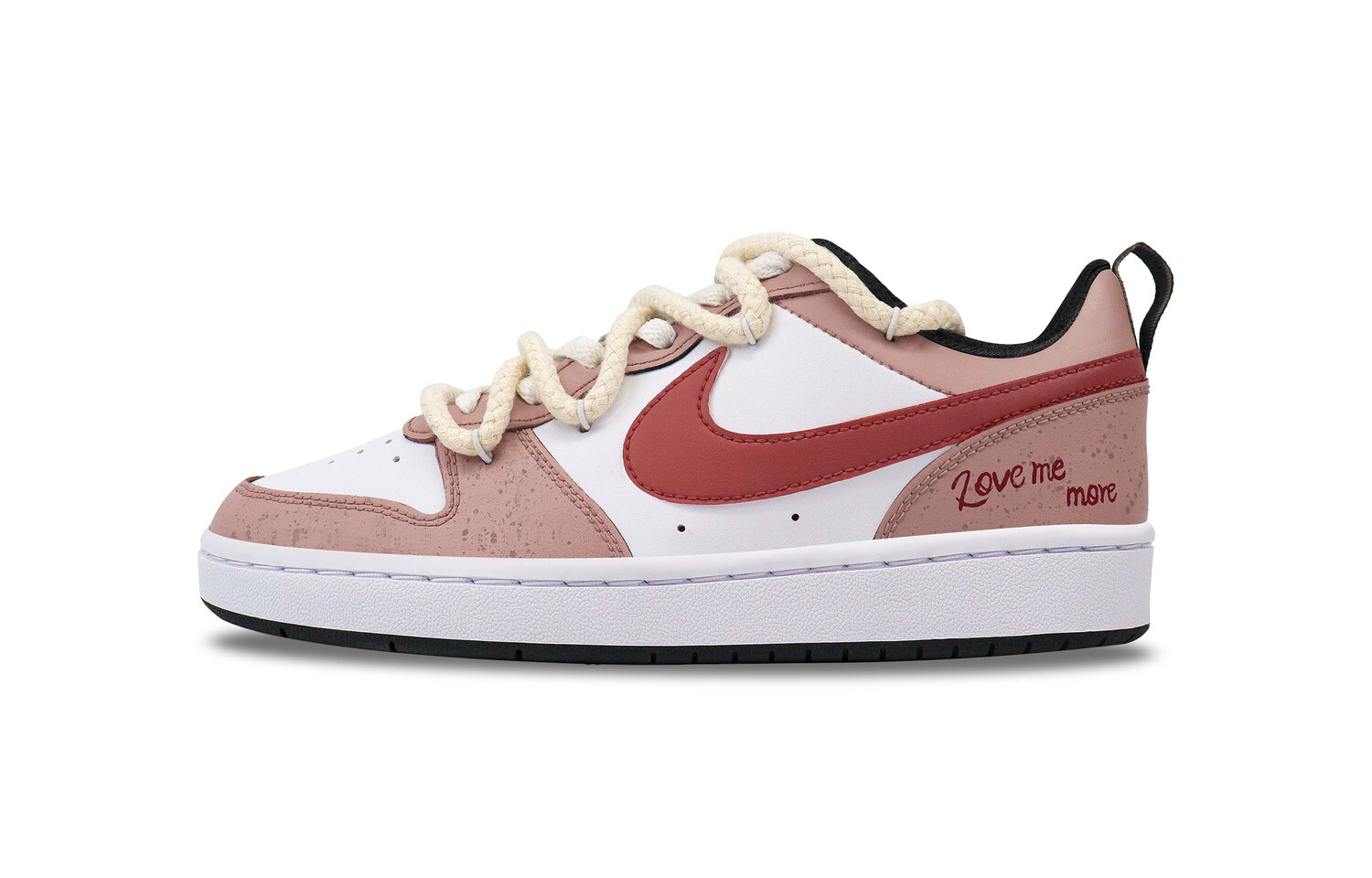 

Кроссовки Nike Court Borough Skateboard Shoes Women's Low-Top White Pink, белый