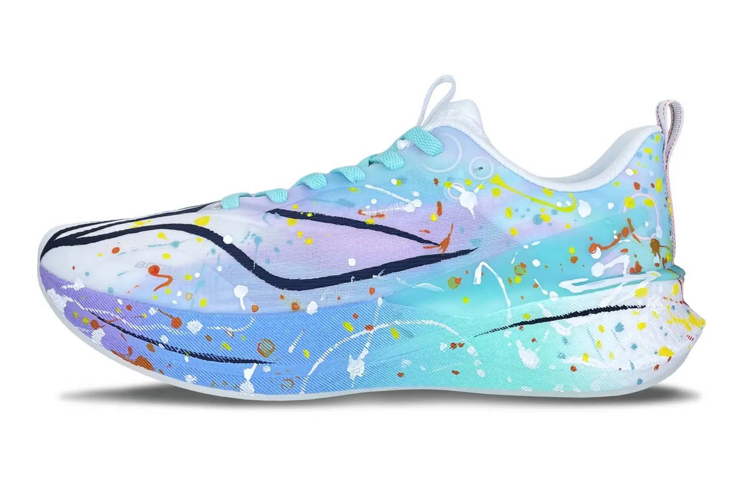 

LINING Кроссовки для бега Red Hare 8PRO Shock Absorbers, противоскользящие, дышащие, низкие, мужские, бирюзового цвета