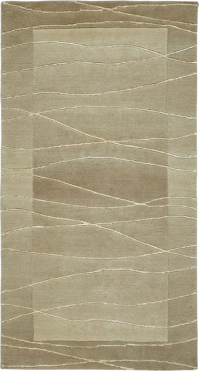 

LUXOR ковер из живой шерсти "Линео", прямоугольный, непальский ковер, чистая шерсть, ручная работа, с каймой LUXOR living 70х140 см, бежевый