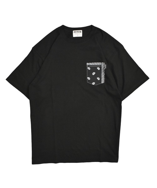 

Футболка с карманом и принтом DOUBLE STEAL, черная