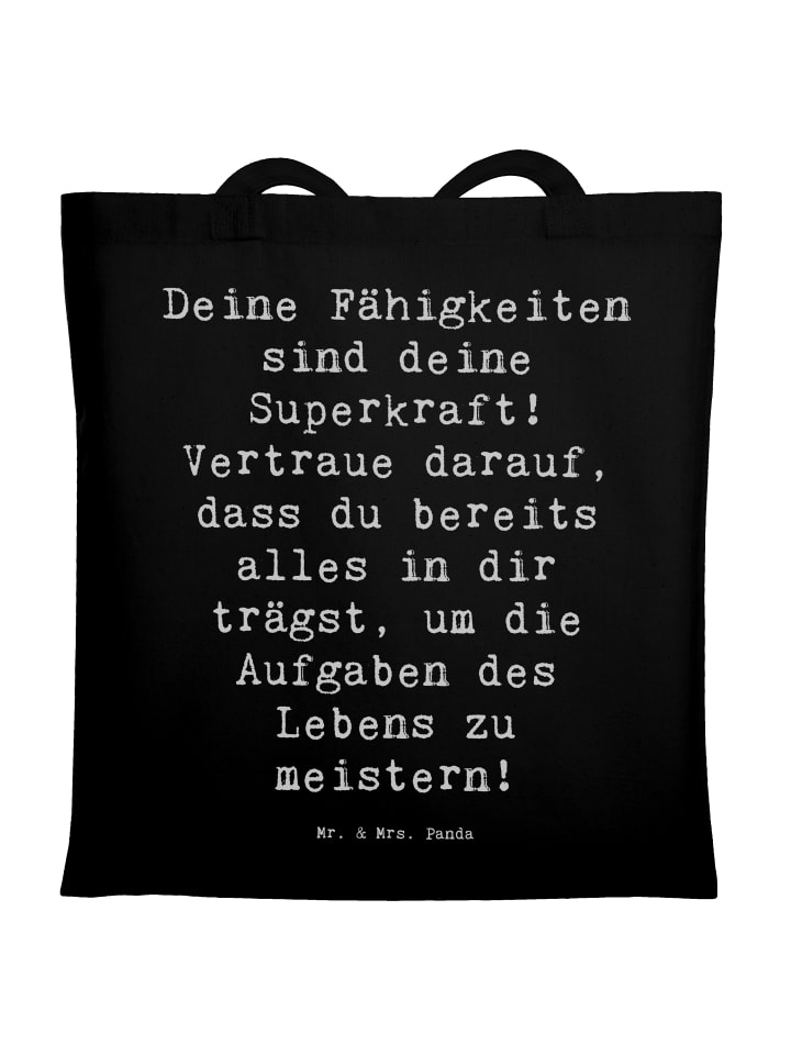 

Mr. & Mrs. Panda Сумка-шоппер с надписью «Доверьтесь способностям» черного цвета