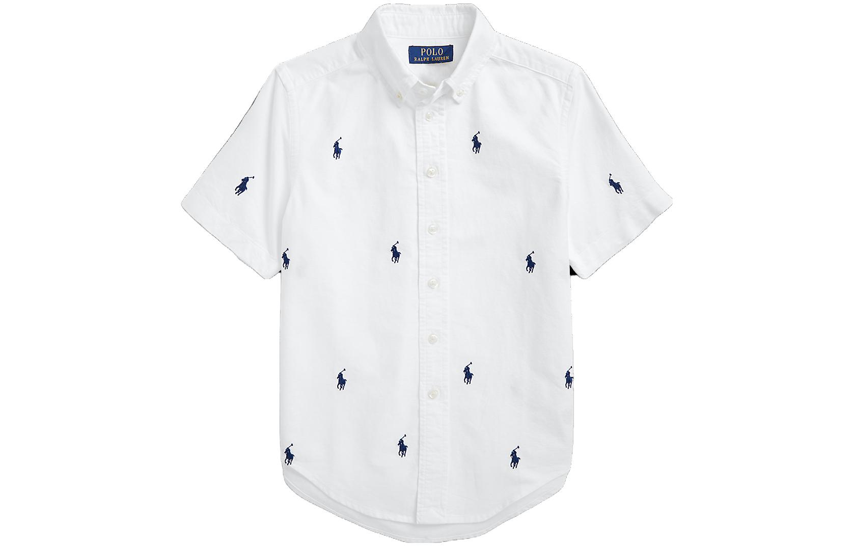 Polo Ralph Lauren Рубашка с животным принтом летняя детская white — фото 4
