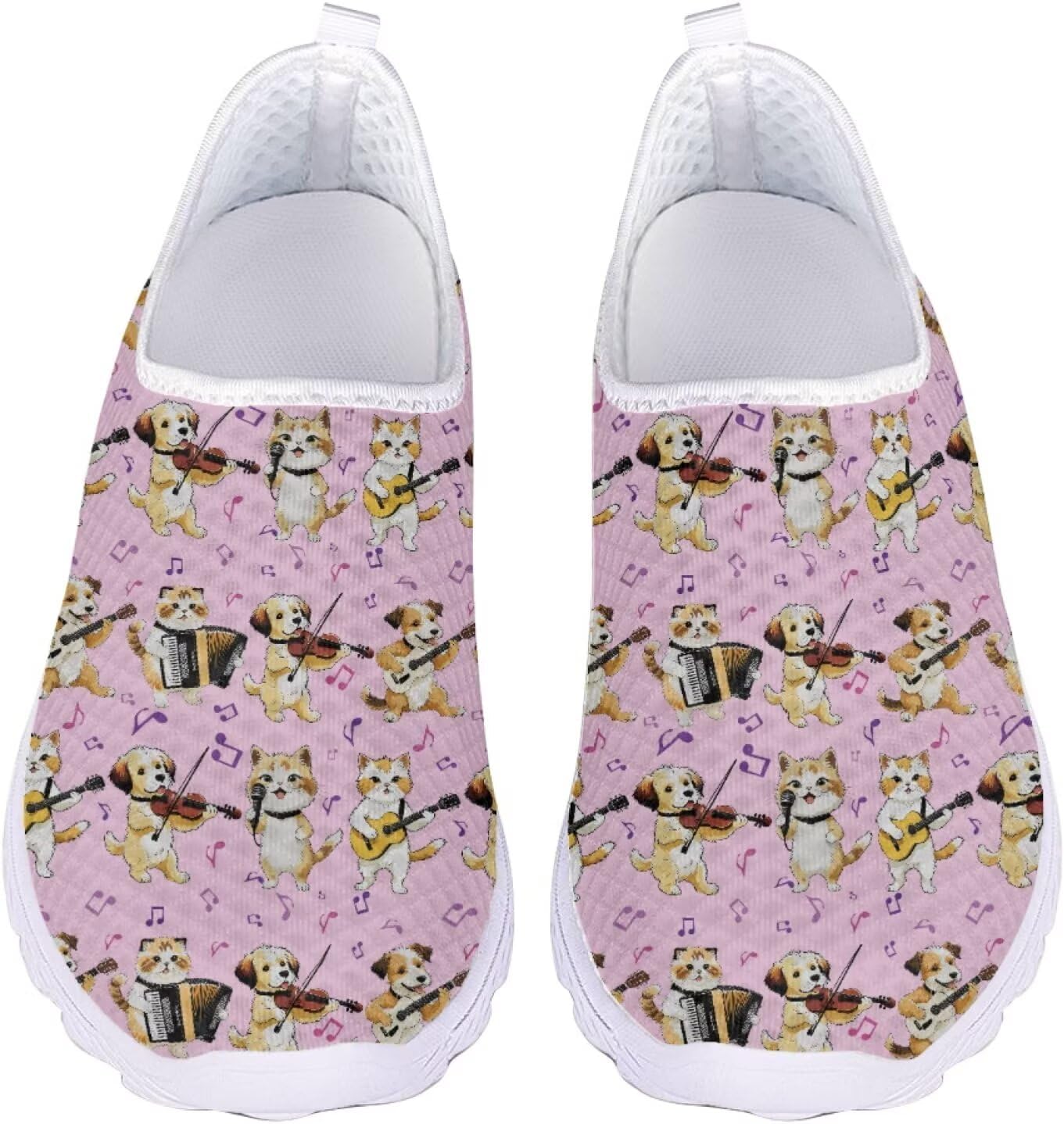 

Унисекс спортивные прогулочные кроссовки Jeiento, с сеткой, Music Note and Puppy