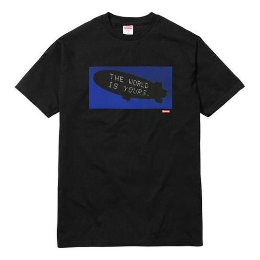 

Футболка fw17 x scarface blimp tee black crossover short sleeve Supreme, черный