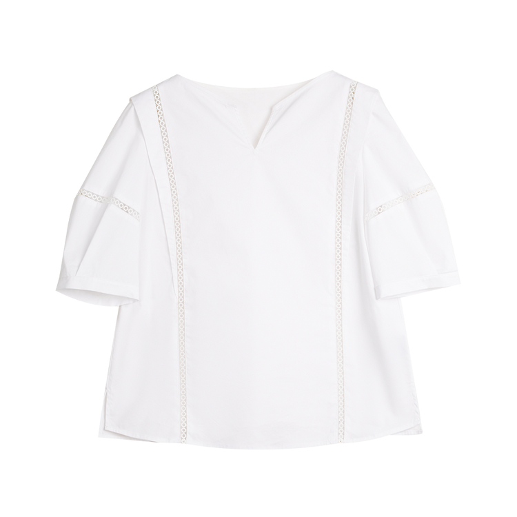 

ELLE Рубашка женская белая с острым воротником тонкая